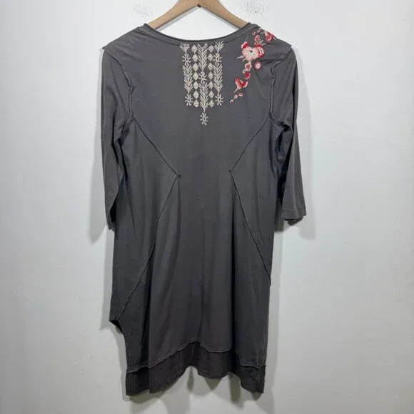 Johnny Was Cherry Blossom Floral Embroidered Cotton Tunic Top Womens Sz S Boho - Picture 4 of 6
